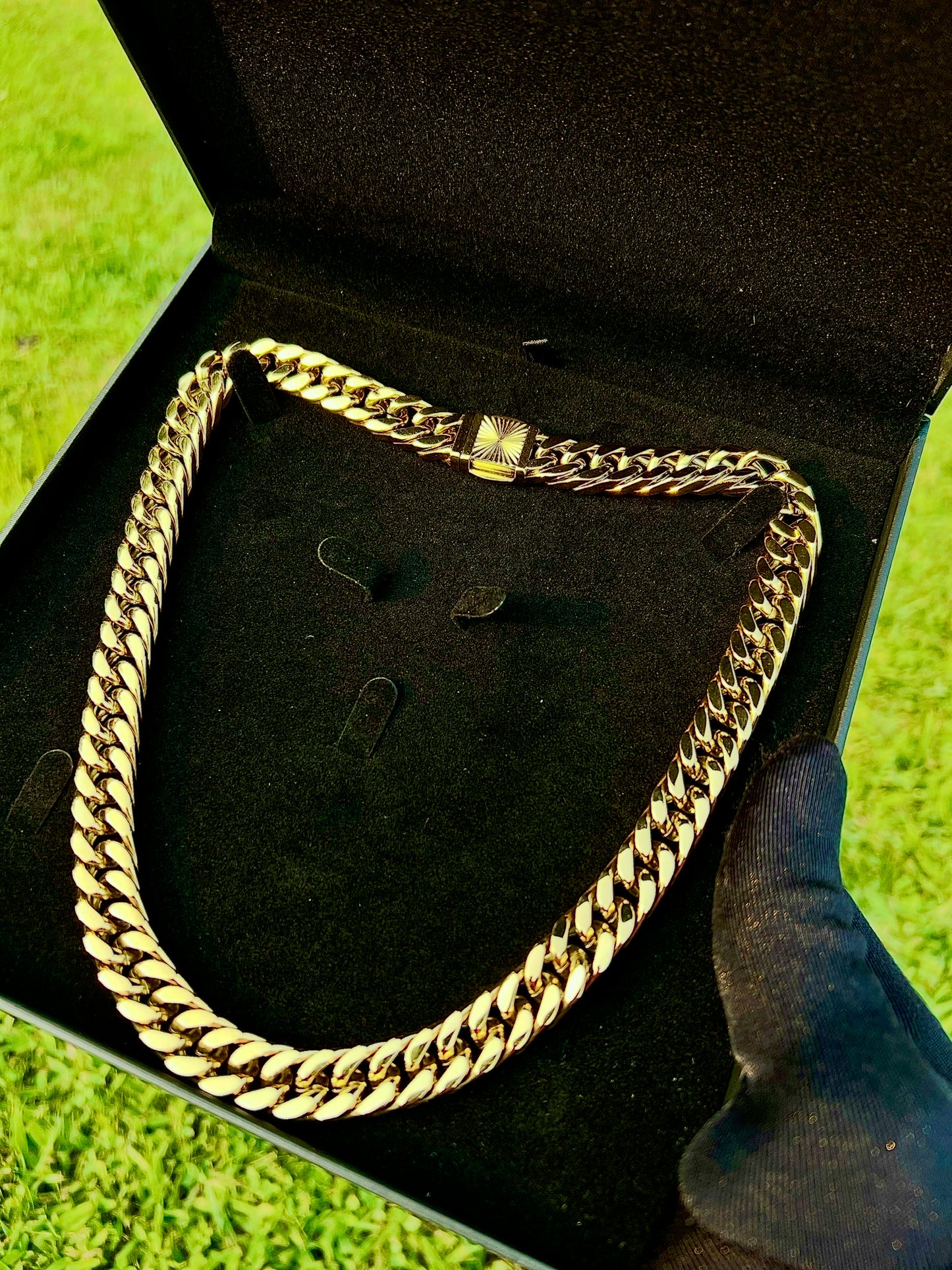 12mm Miami Cuban Link Chain Necklace in 18K Gold