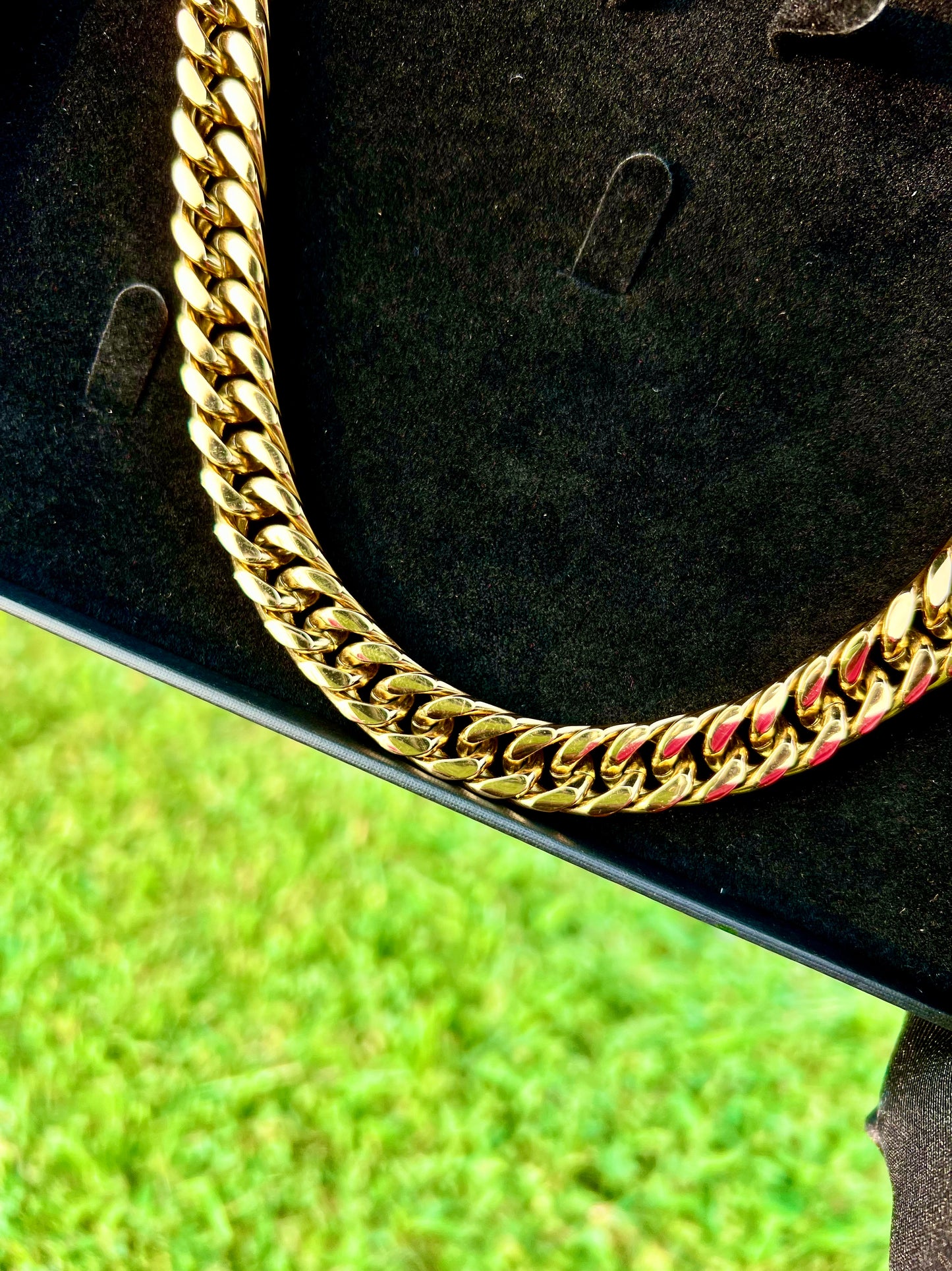 12mm Miami Cuban Link Chain Necklace in 18K Gold