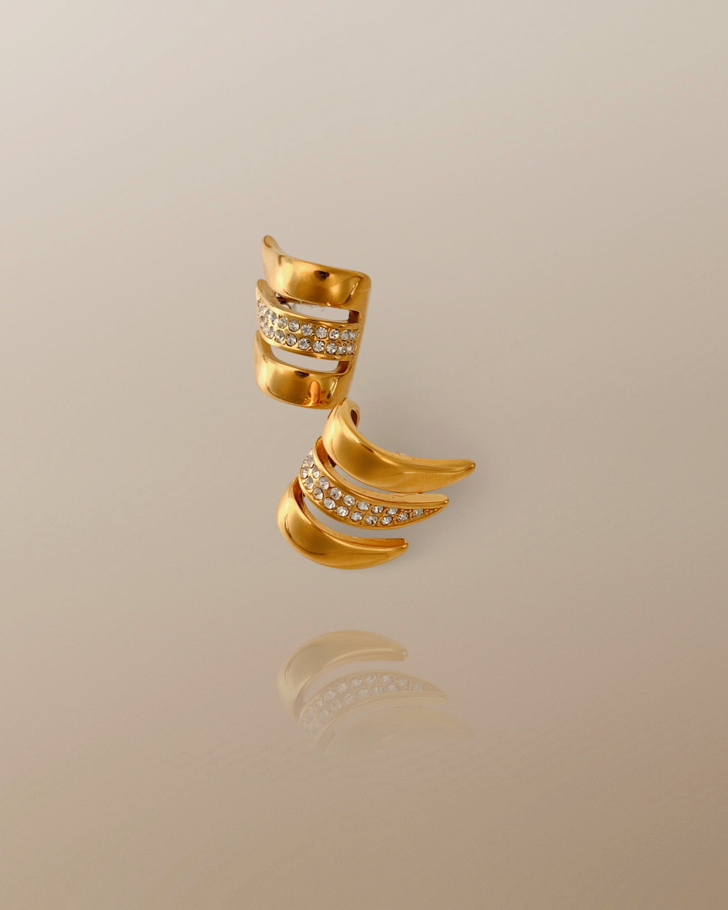 The Phoenix Cuff Feather Earrings in 18K Gold