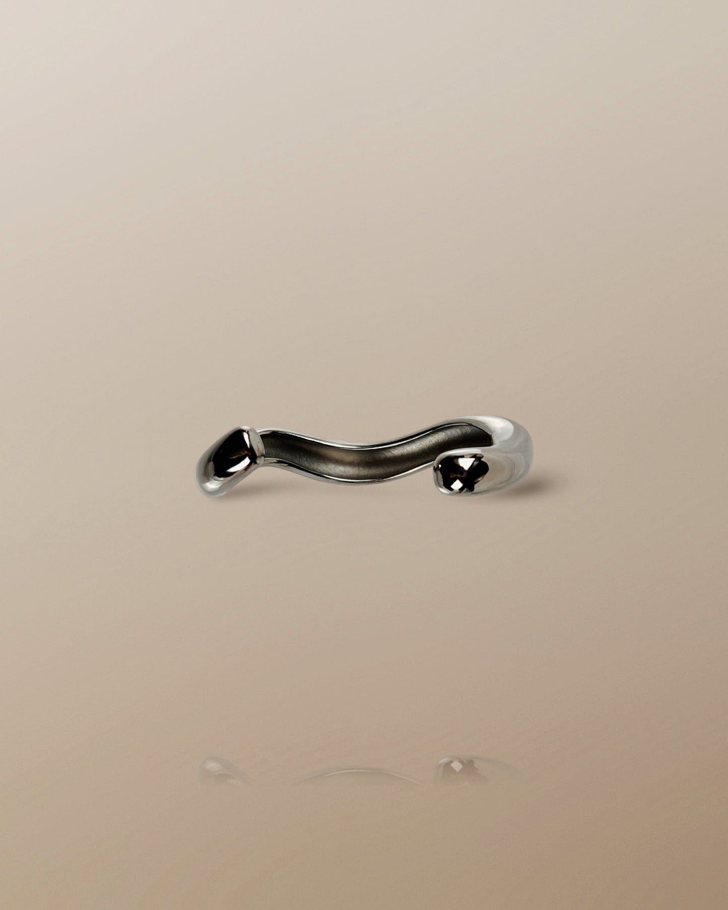 The Nova Bold Wavy Cuff Bangle in Silver