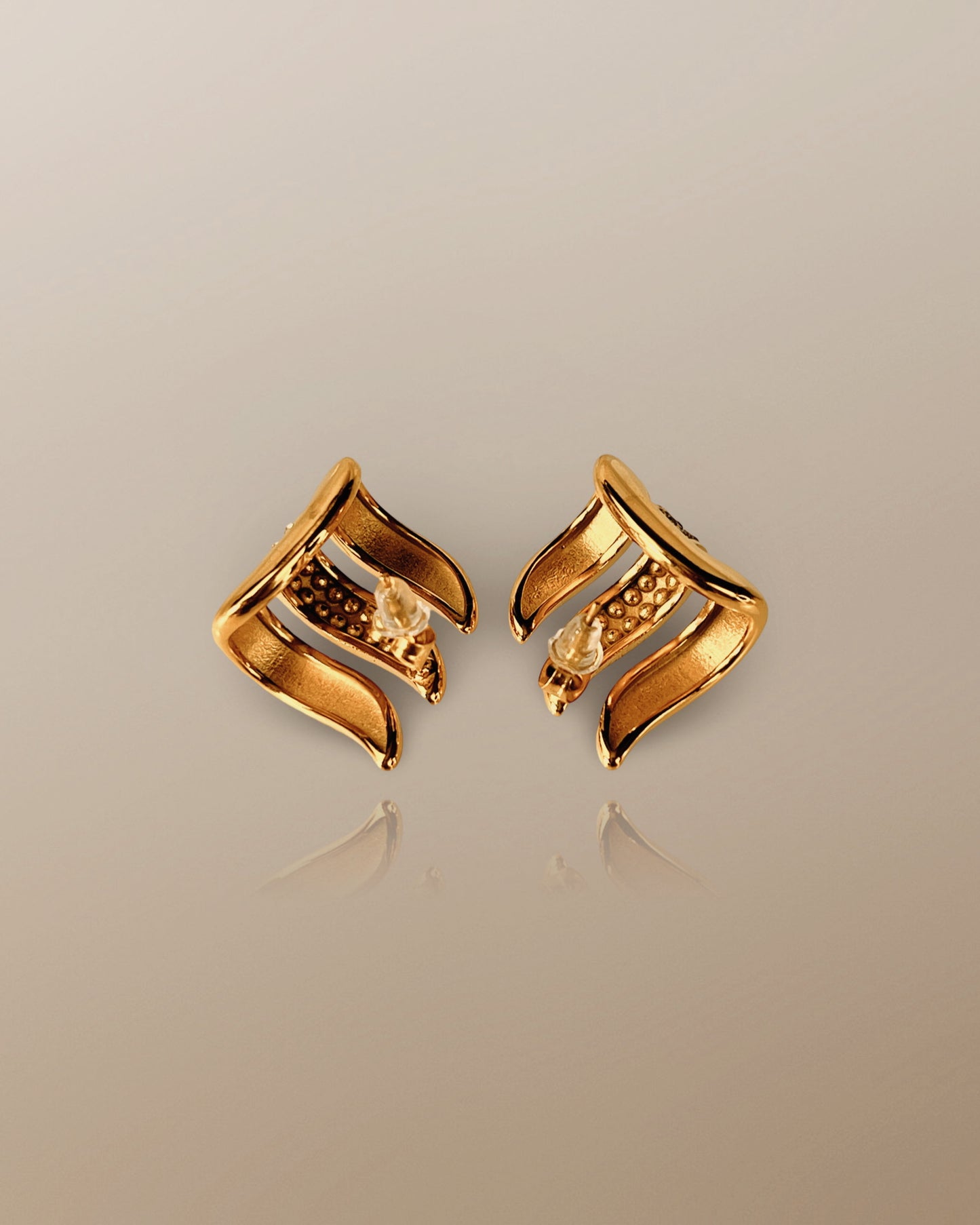 The Phoenix Cuff Feather Earrings in 18K Gold