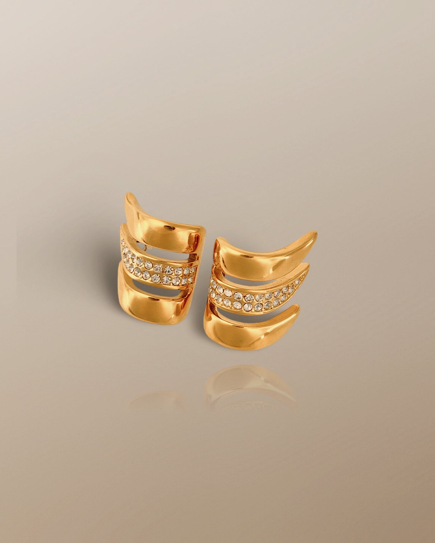 The Phoenix Cuff Feather Earrings in 18K Gold