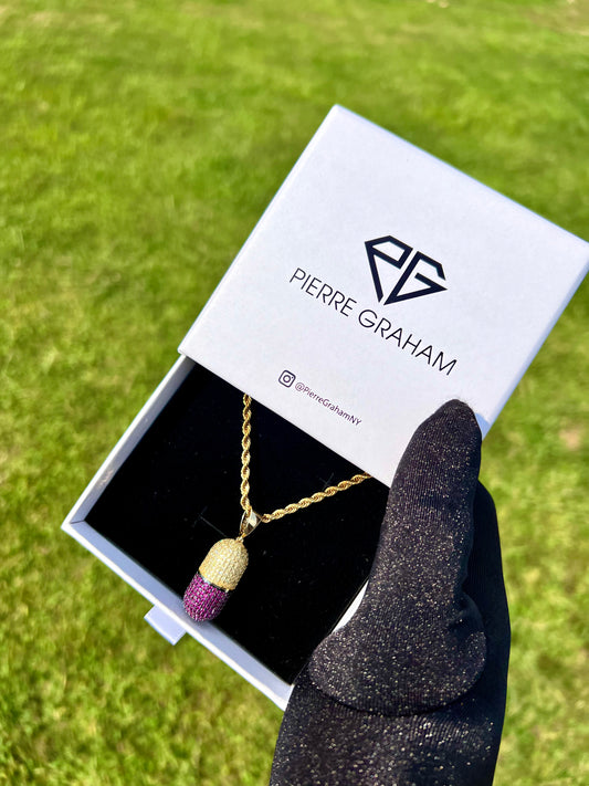 Magic Bean Two-Tone Glitz Pendant in 14K Gold