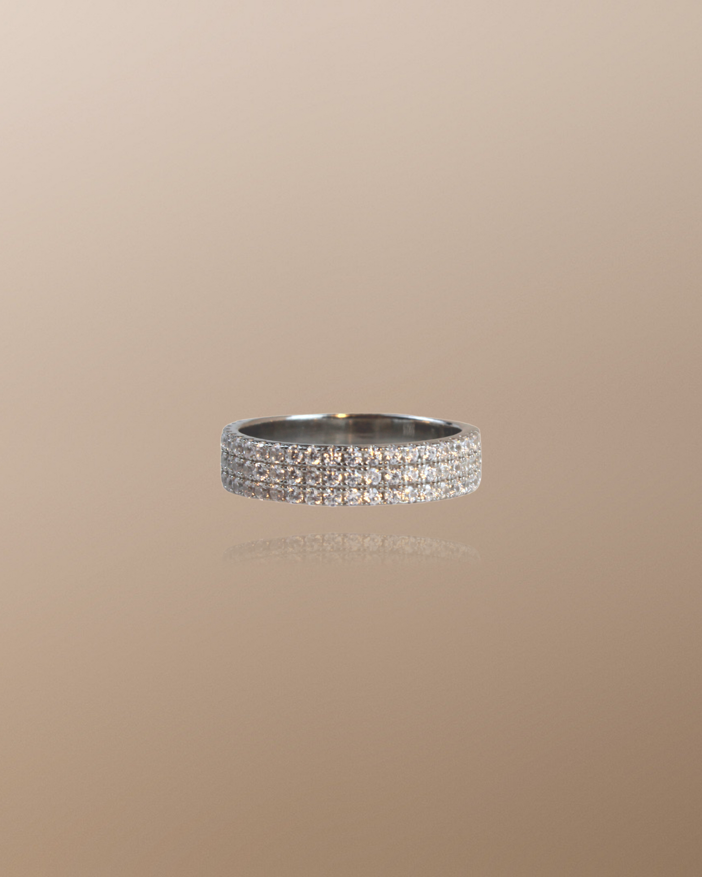 The Kimberly Triple Row CZ Eternity Band in Sterling Silver