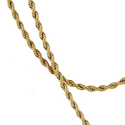 3mm Rope Micro Chain Necklace in 18K Gold