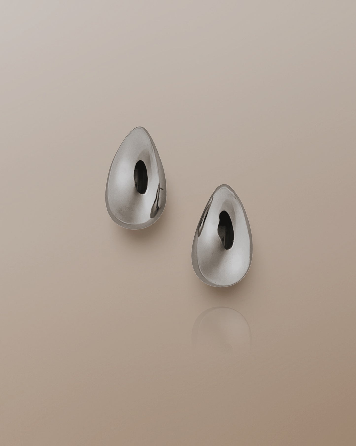 Clarity Chunky Dome Drop Earrings in Silver
