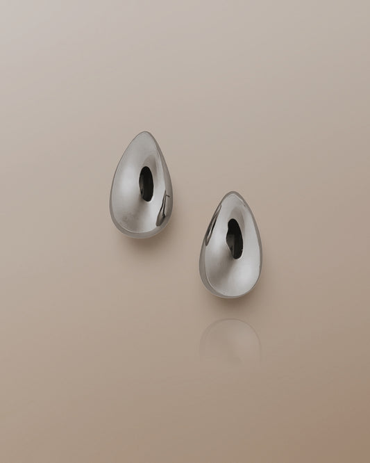 Clarity Chunky Dome Drop Earrings in Silver