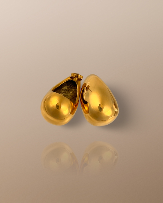 Clarity Chunky Dome Earrings in 18K Gold