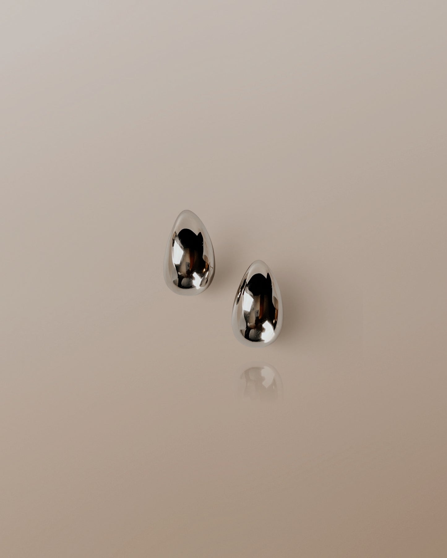 Clarity Chunky Dome Drop Earrings in Silver