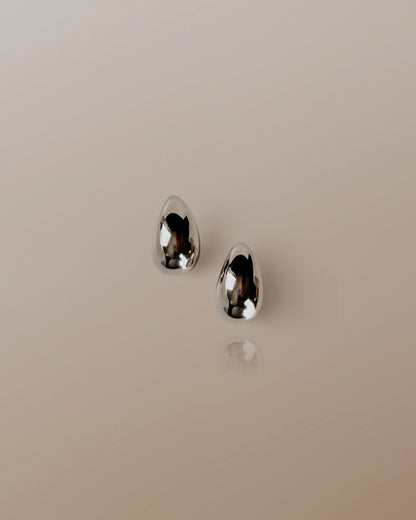 Clarity Chunky Dome Drop Earrings in Silver