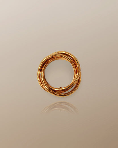 The Sanyu Bold Triple Layer Bangle in 18K Gold