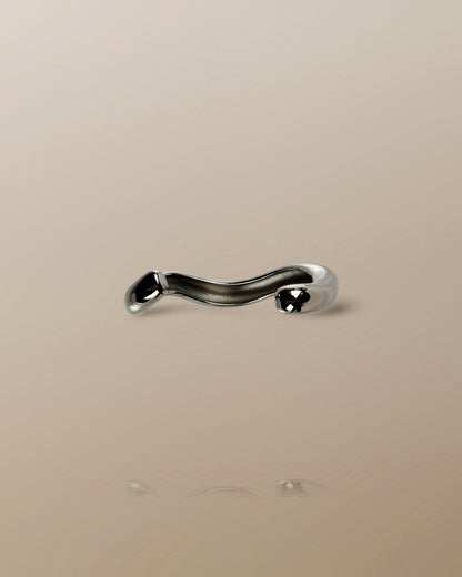 The Nova Bold Wavy Cuff Bangle in Silver