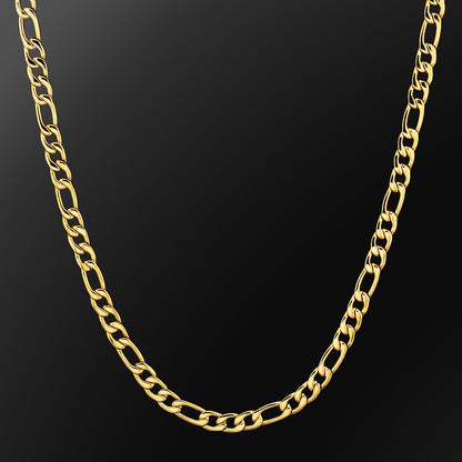 7mm Figaro Chain Necklace in 18K Gold