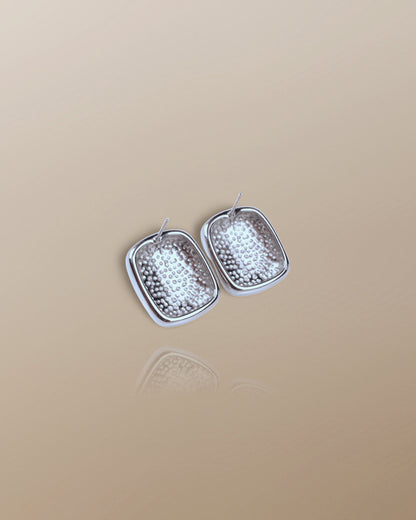 The Morgan Bold Pillow Stud Earrings in Silver