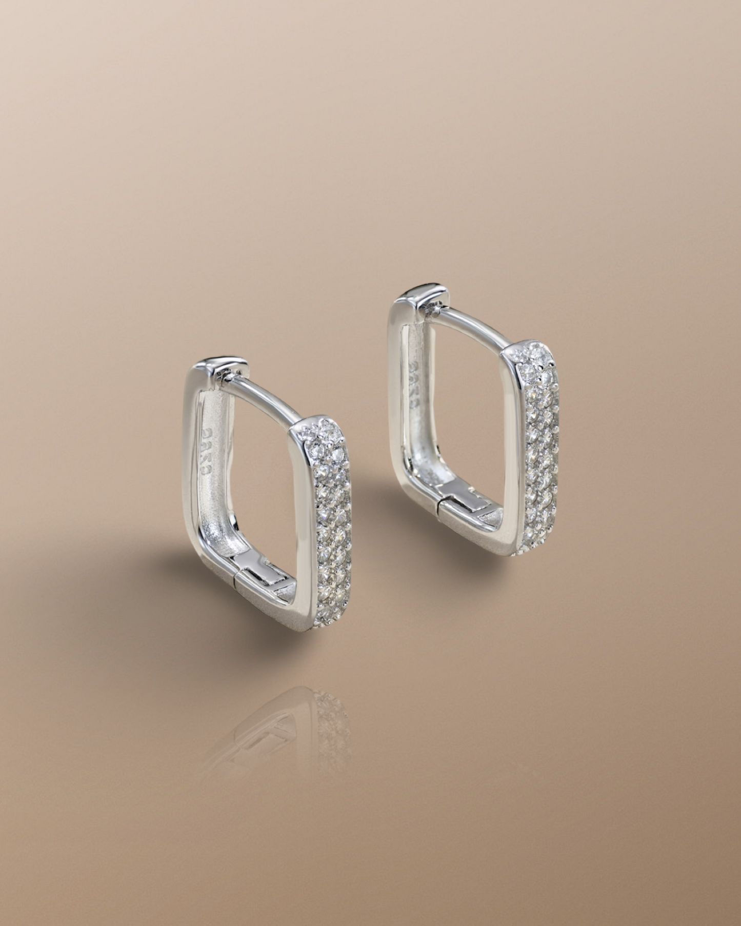The Haven Sterling Silver Hoops in White Gold