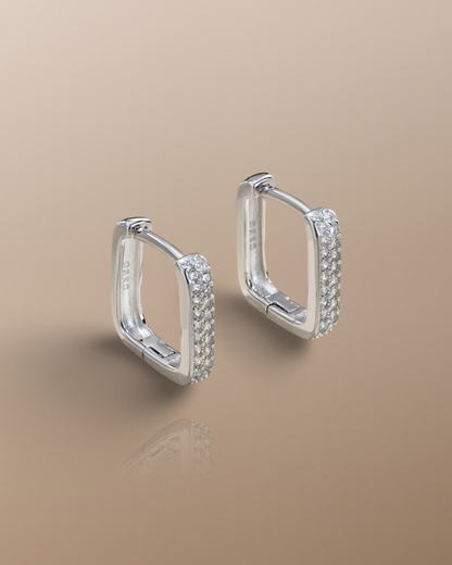 The Haven Sterling Silver Hoops in White Gold
