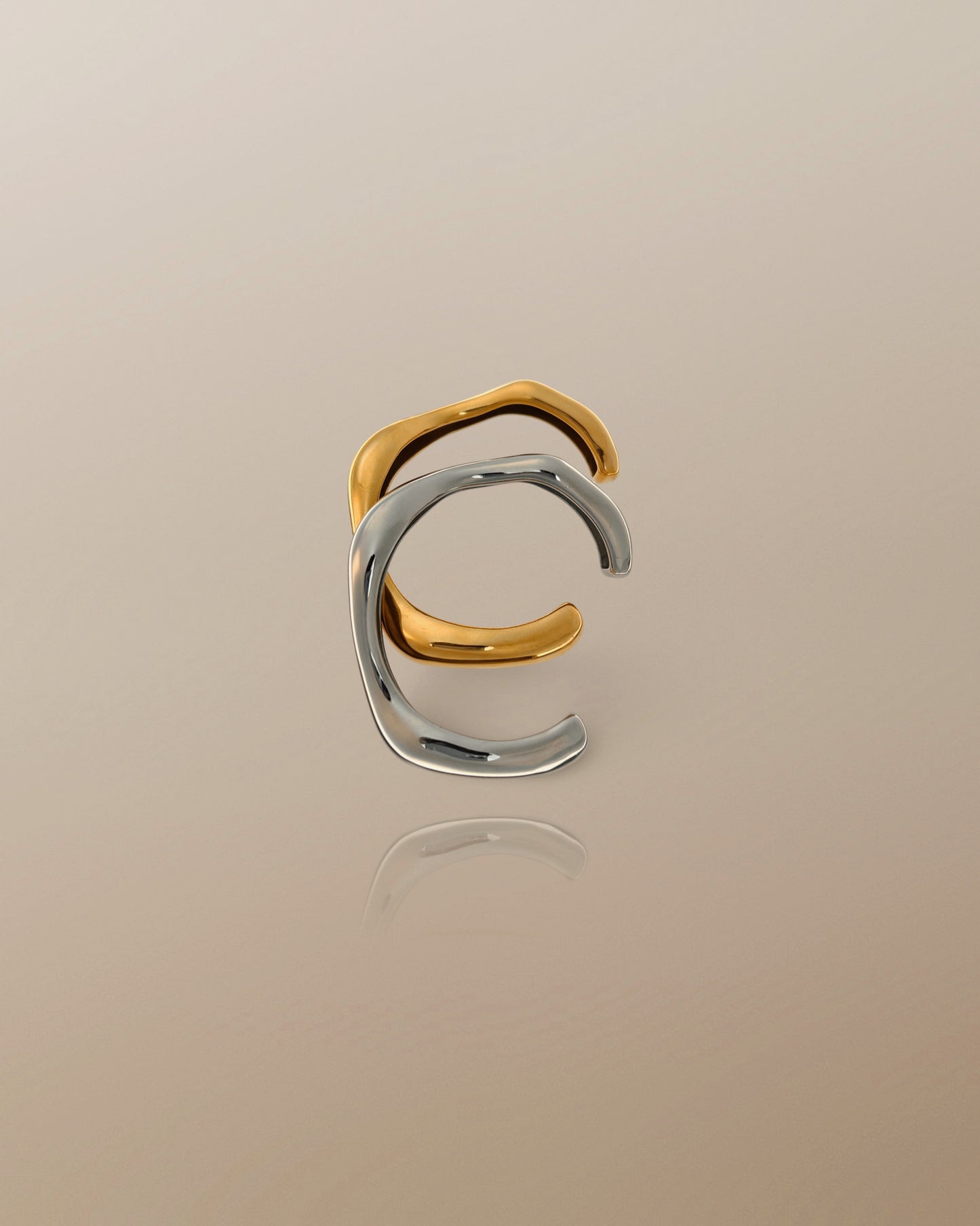 The Nova Bold Wavy Cuff Bangle in 18K Gold