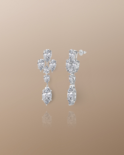 The Odessa Marquise-Cut Drop Stud Earrings in 925 Sterling Silver