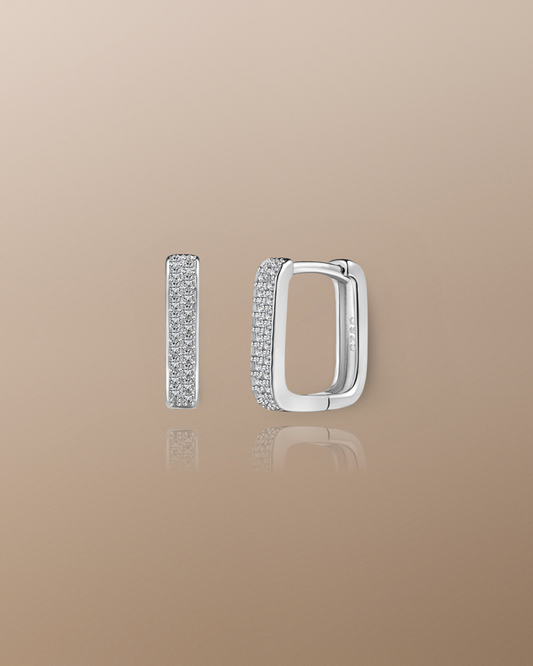 The Haven Sterling Silver Hoops in White Gold