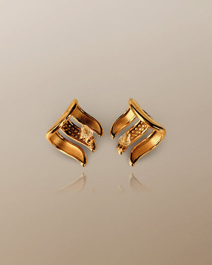 The Phoenix Cuff Feather Earrings in 18K Gold