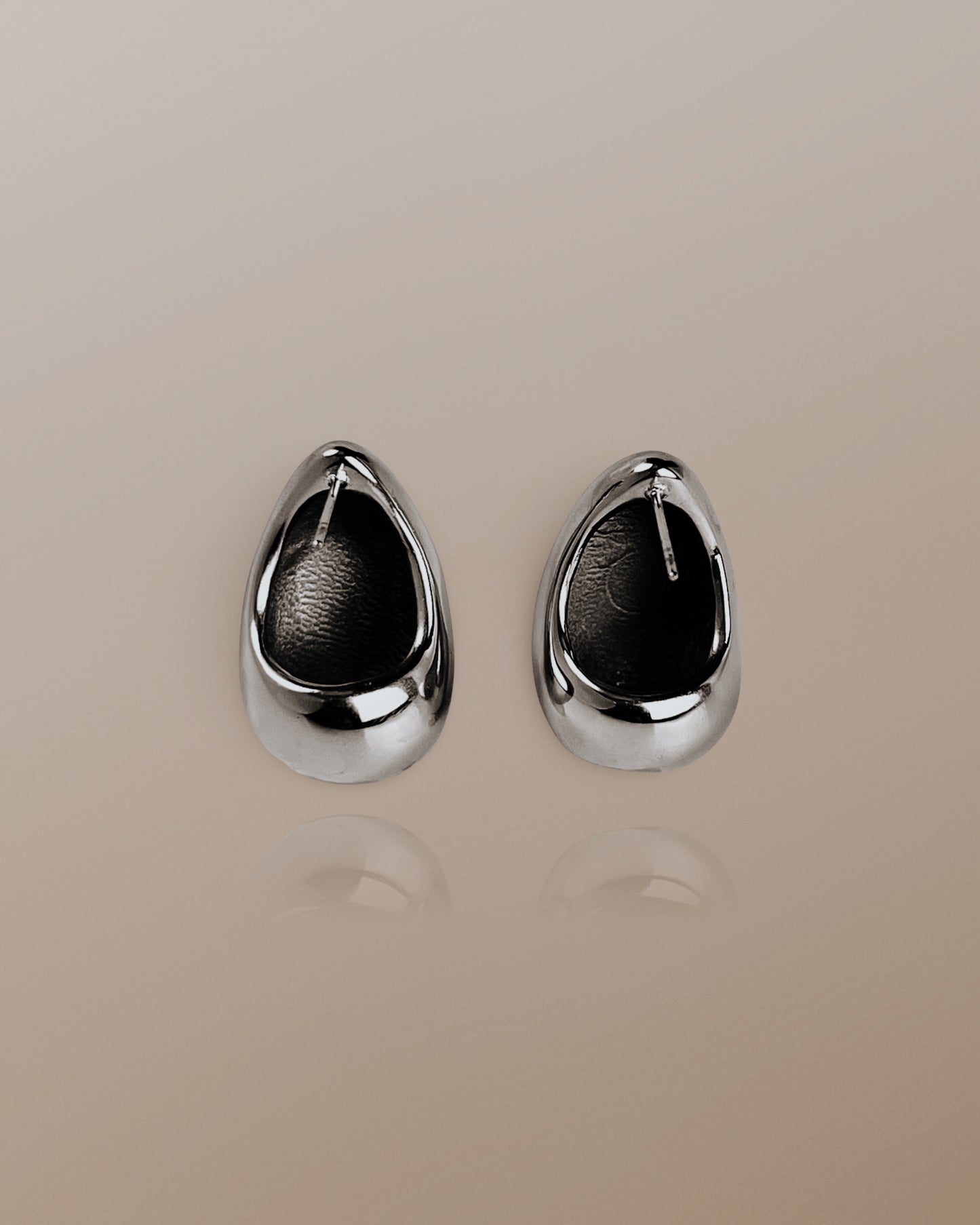 Clarity Chunky Dome Drop Earrings in Silver