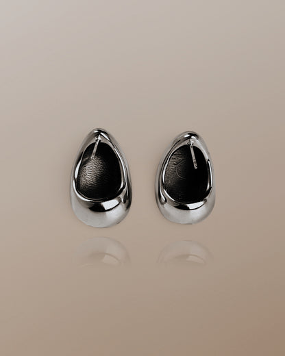 Clarity Chunky Dome Drop Earrings in Silver
