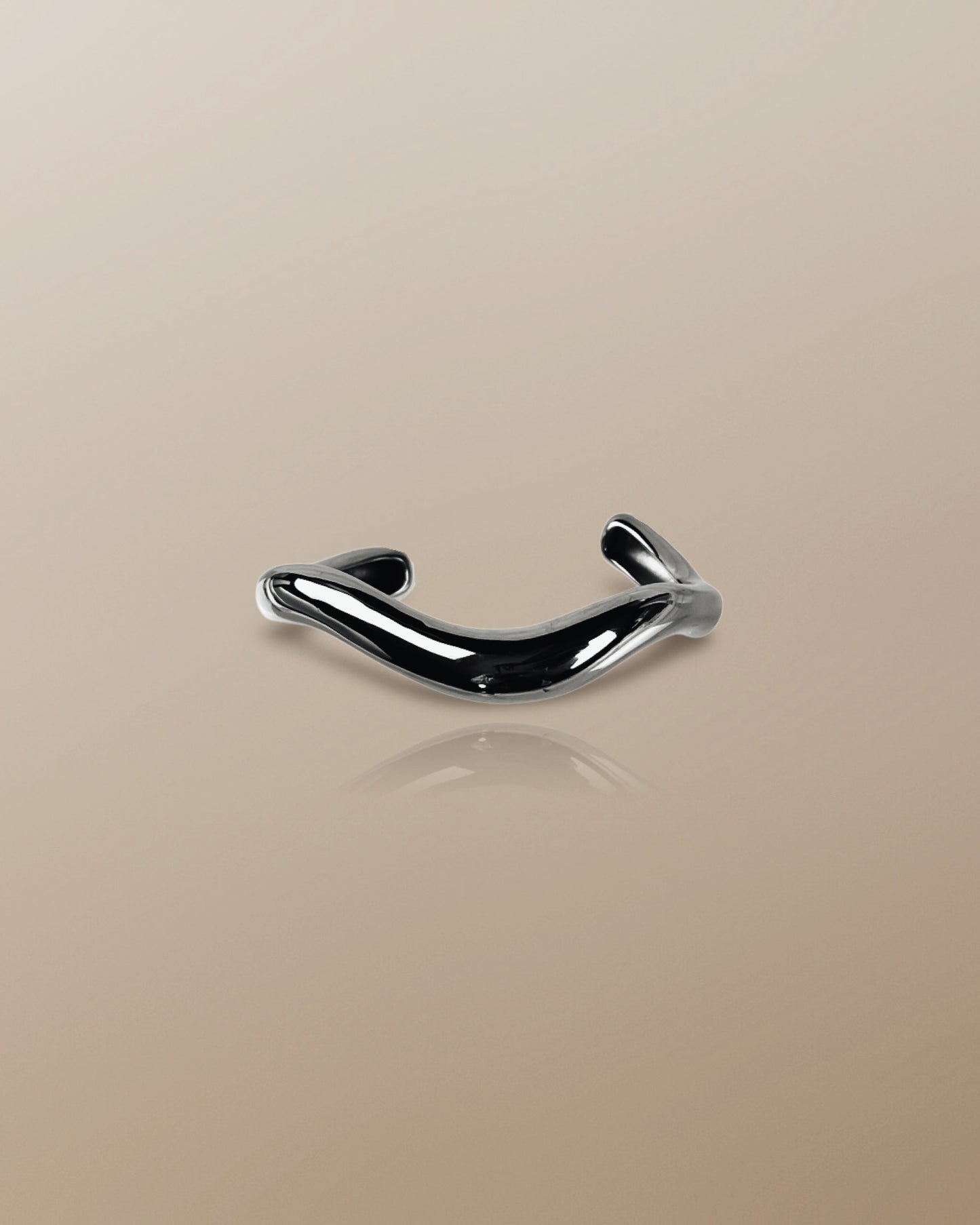 The Nova Bold Wavy Cuff Bangle in Silver