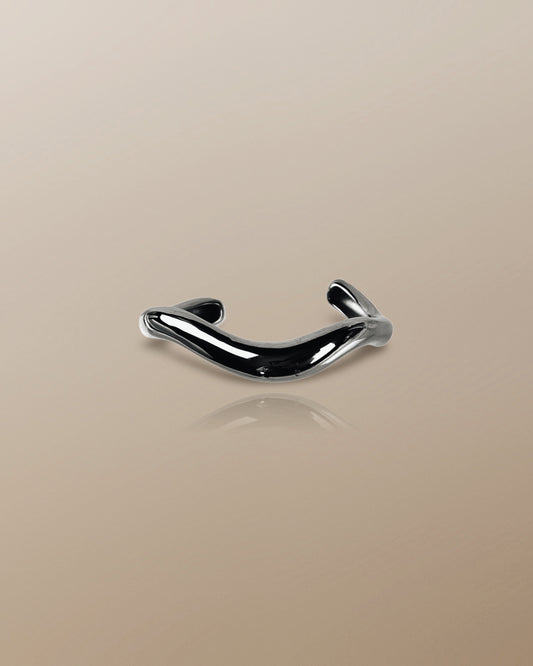 The Nova Bold Wavy Cuff Bangle in Silver