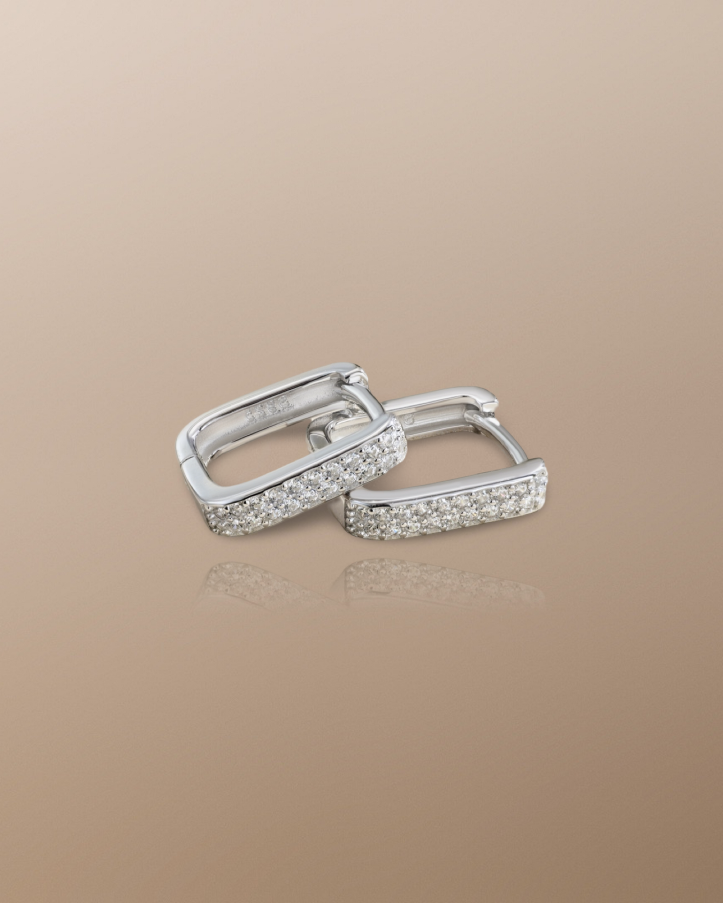 The Haven Sterling Silver Hoops in White Gold