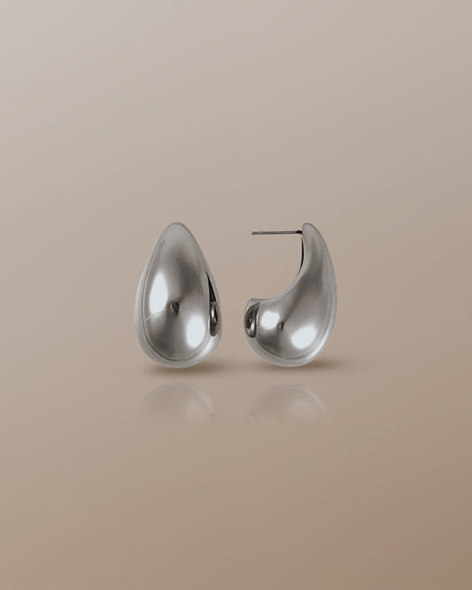 Clarity Chunky Dome Drop Earrings in Silver