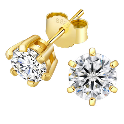 Hive Moissanite Stud Earrings (0.80 ct) in 14K Gold