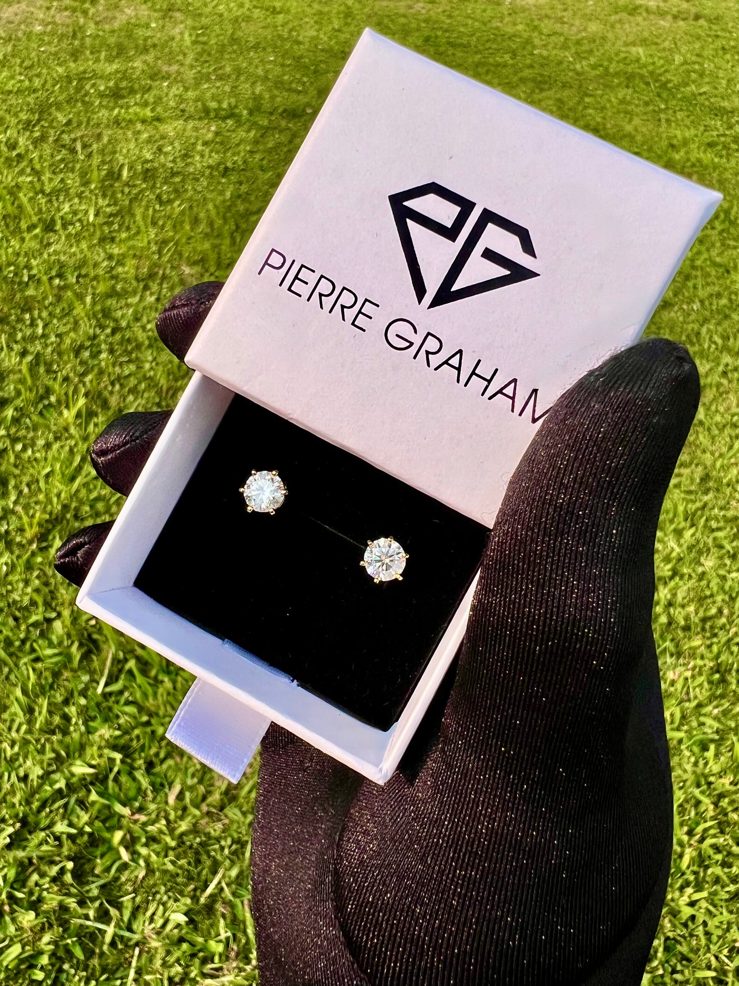 Hive Moissanite Stud Earrings (0.80 ct) in 14K Gold