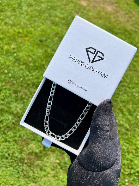 7mm Figaro Chain Necklace in Silver