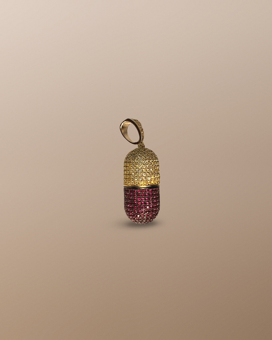 Magic Bean Two-Tone Glitz Pendant in 14K Gold