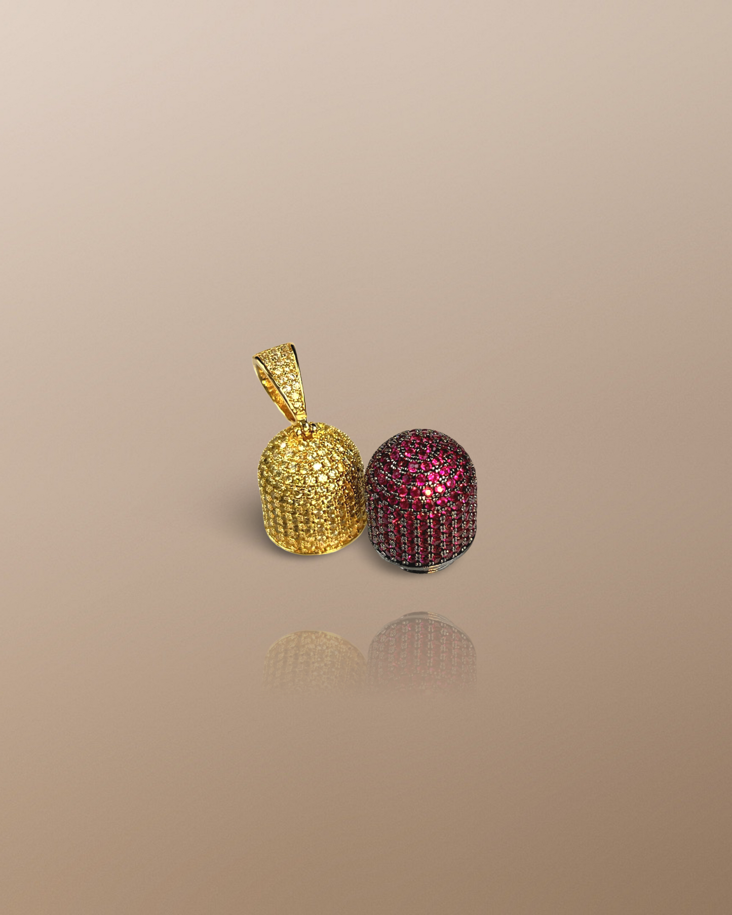 Magic Bean Two-Tone Glitz Pendant in 14K Gold