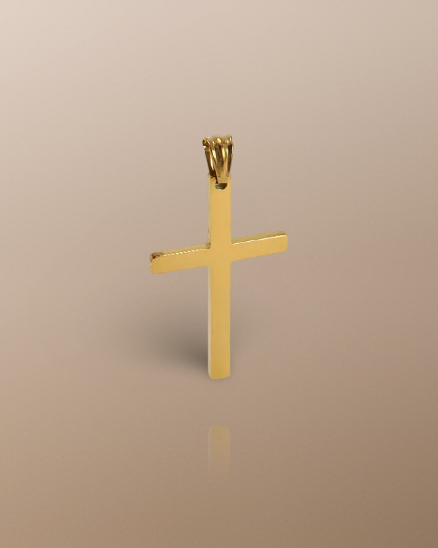 The Minimalist Flat Cross Pendant in 18K Gold