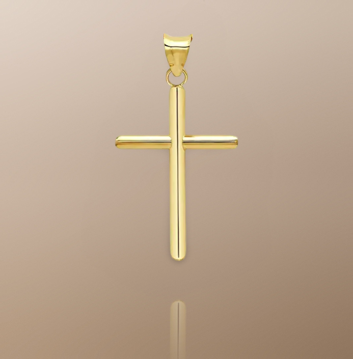 The Aziel Minimalist Cross Pendant in 18K Gold