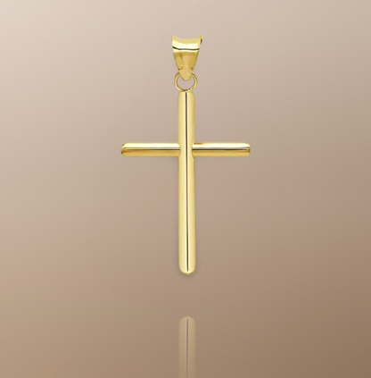 The Aziel Minimalist Cross Pendant in 18K Gold