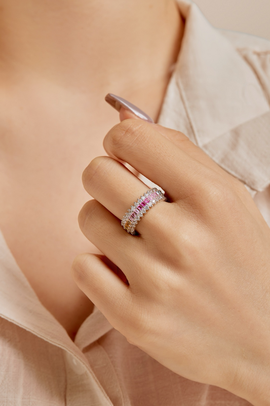 Marsha Pave Ring in Sterling Silver