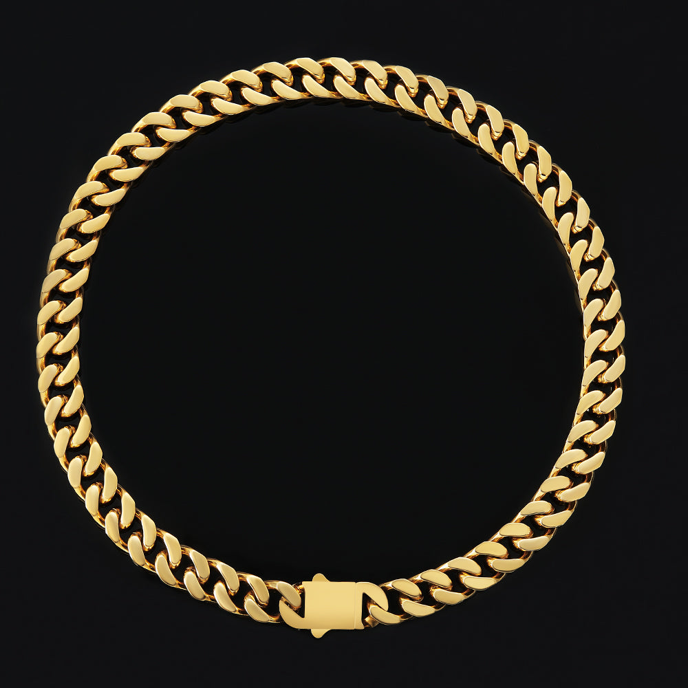 12mm Curb Link Cuban Chain Necklace in 18K Gold
