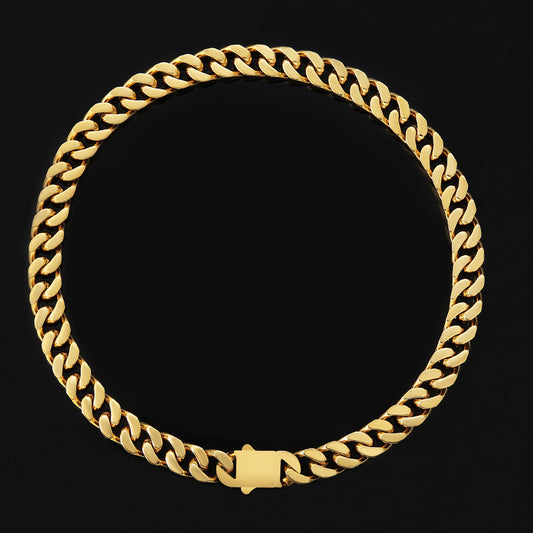 12mm Curb Link Cuban Chain Necklace in 18K Gold