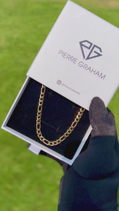 7mm Figaro Chain Necklace in 18K Gold