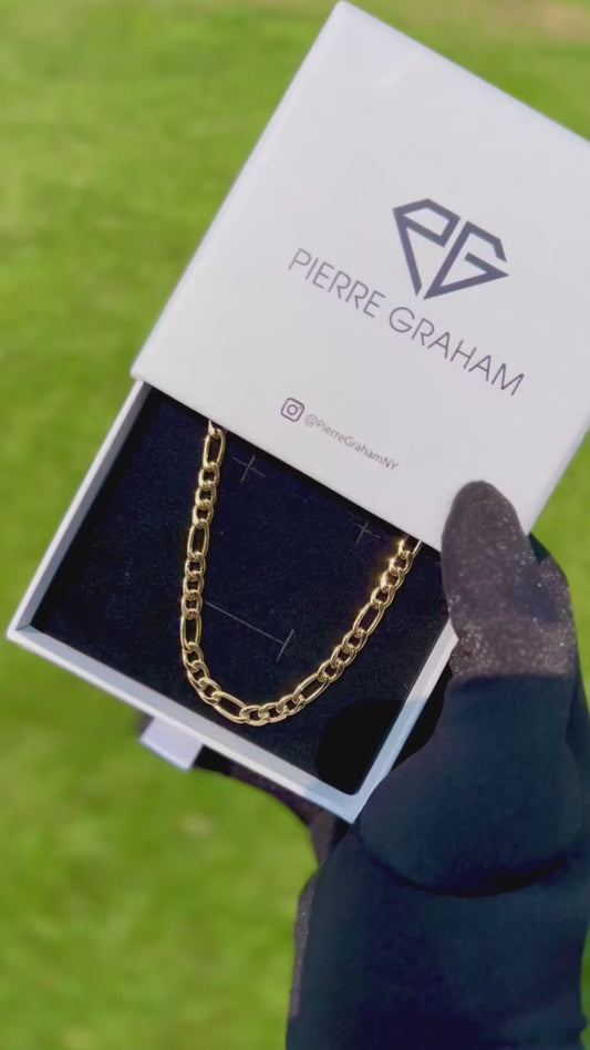 7mm Figaro Chain Necklace in 18K Gold
