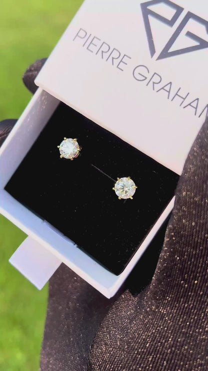 Hive Moissanite Stud Earrings (0.80 ct) in 14K Gold