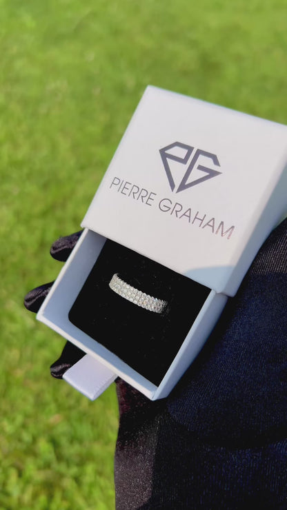 The Kimberly Triple Row CZ Eternity Band in Sterling Silver