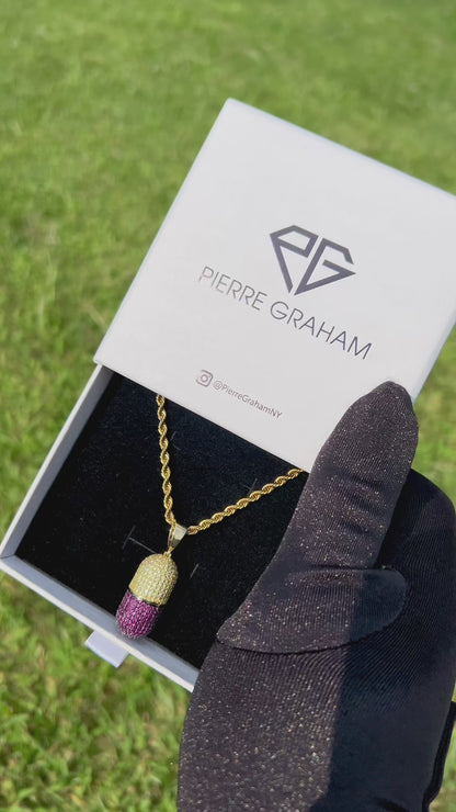 Magic Bean Two-Tone Glitz Pendant in 14K Gold