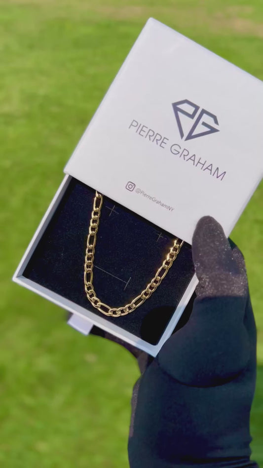5mm Figaro Chain Necklace in 18K Gold